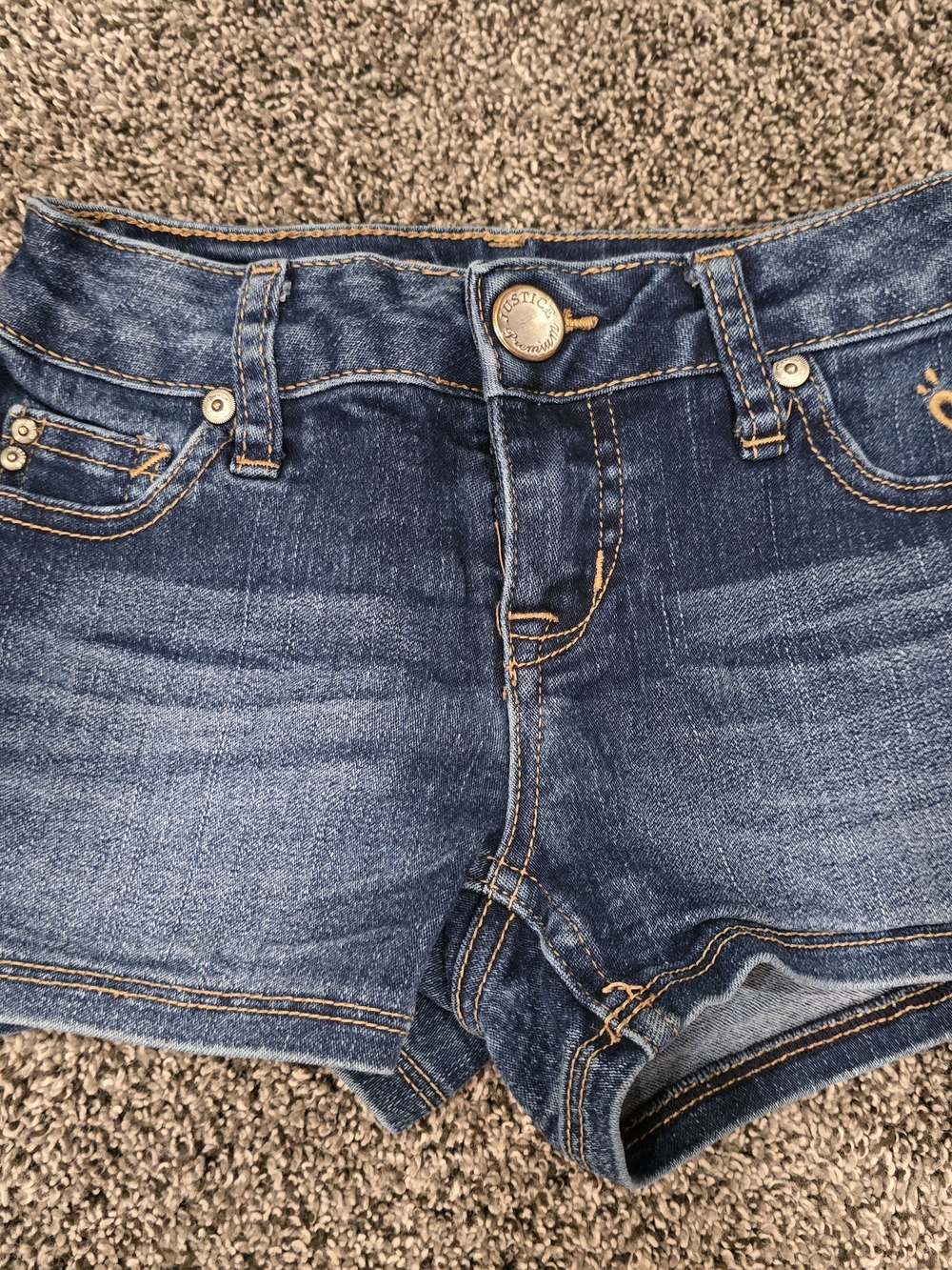 Justice Girls Dark Blue Denim Shorts